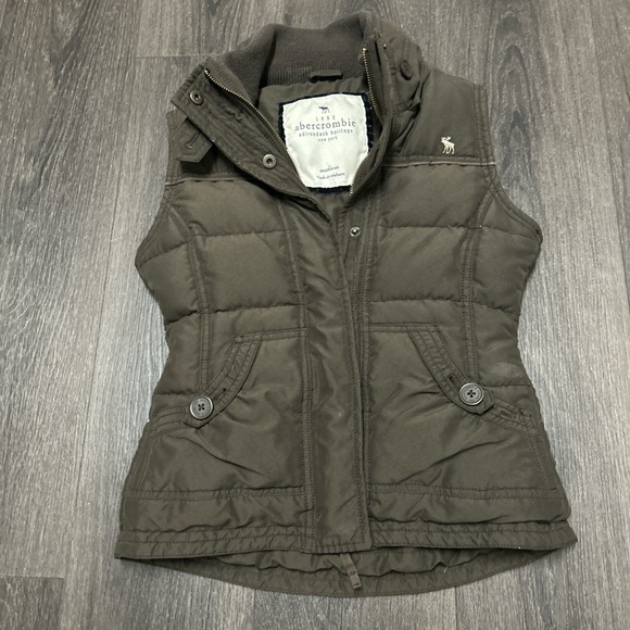 Abercrombie & Fitch Jackets & Blazers - Abercrombie & Fitch Chocolate Brown Y2K Fitted Vest